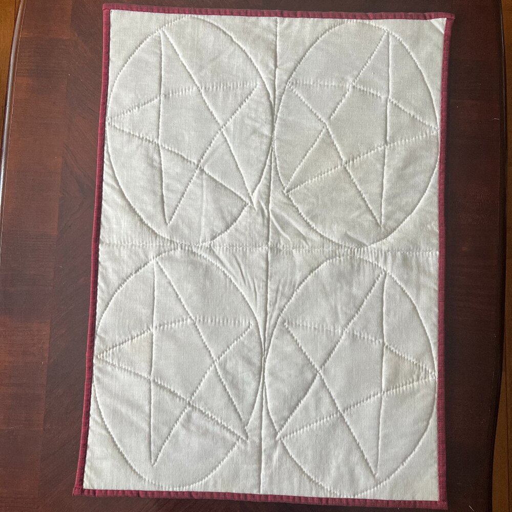 Handstitched Hand-Quilted Patchwork Primitive Colonial Star Quilt Table Topper - Picture 8 of 13